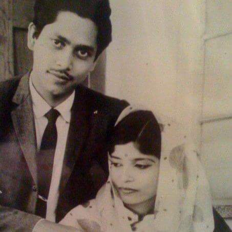 Lyricist Masud Karim and his wife