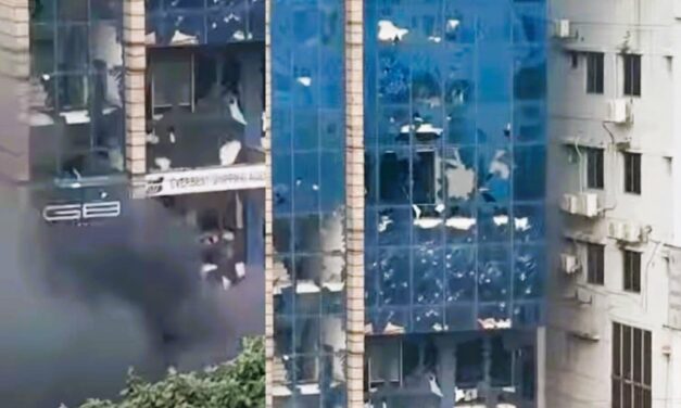 ধ্বংসস্তূপে পরিণত গানবাংলা টেলিভিশন ও রাহুল আনন্দের বাড়ি