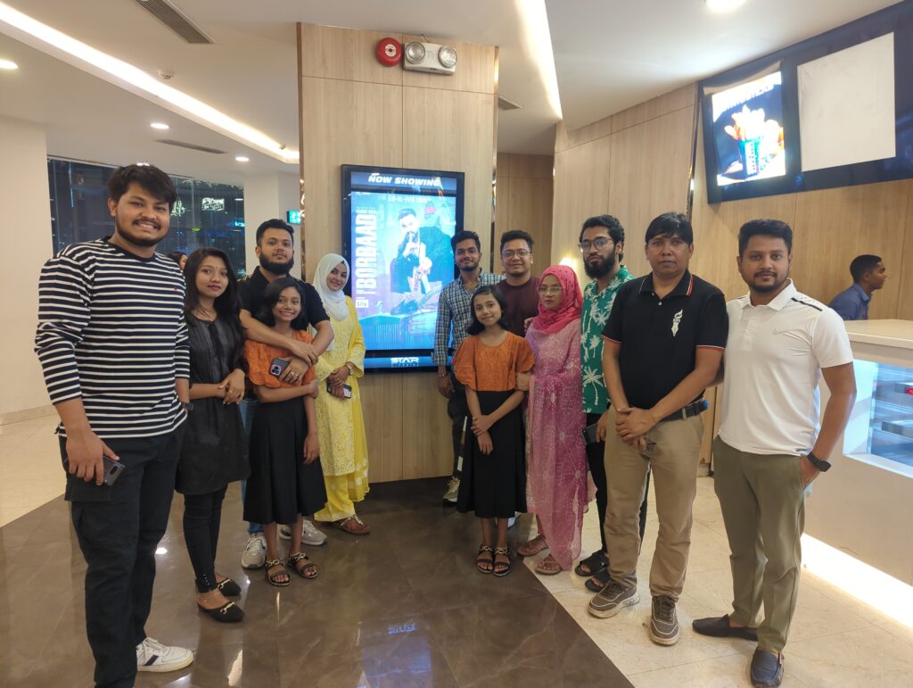 বরবাদ সিনেমা দেখতে দল বেঁধে সিনেমা হলে পরিবারসহ আমরা। 